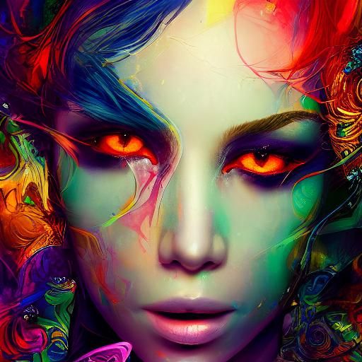 Hyperrealistic Transparent Image with Colorful Depth