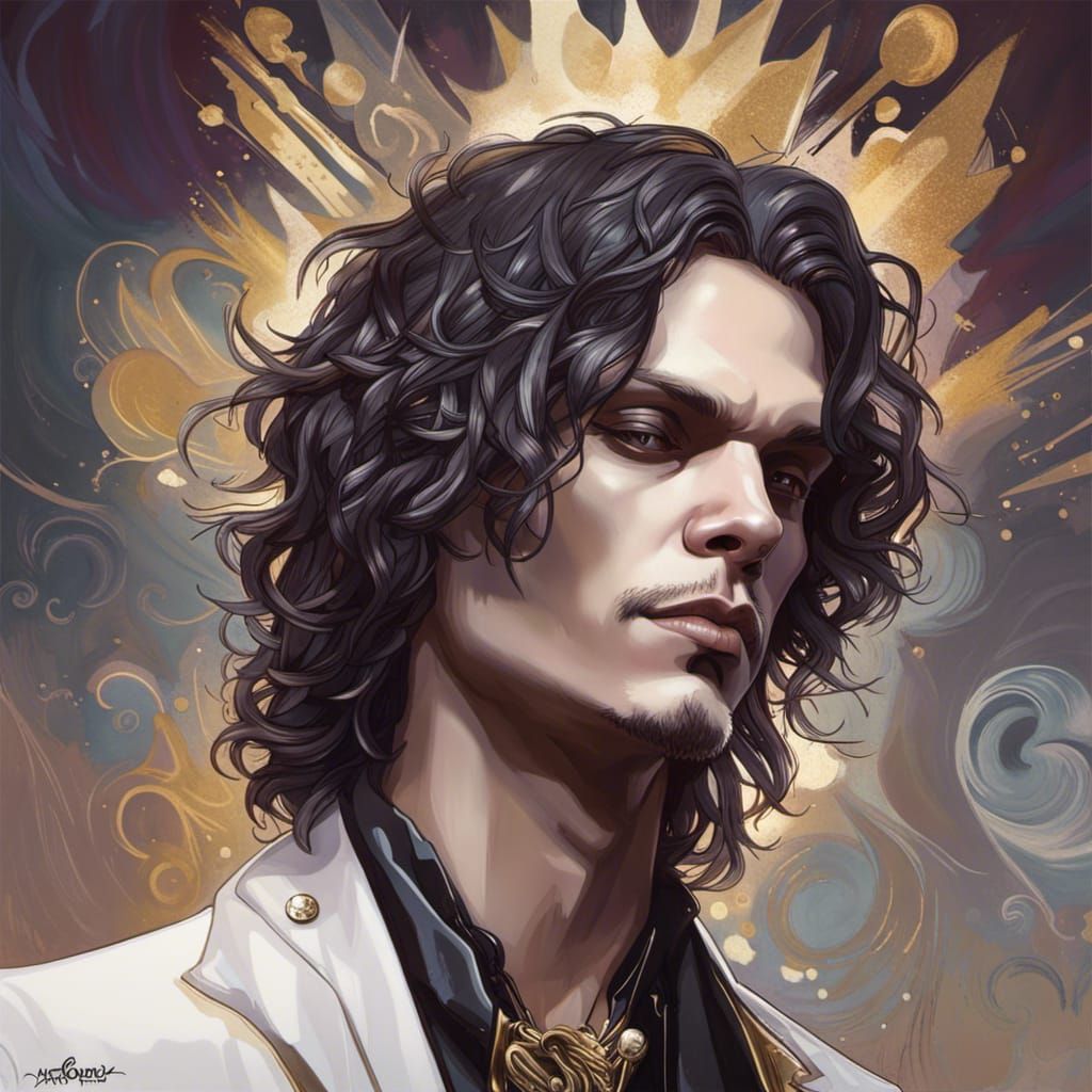 Ville Valo as Romantic Prince: Hyperdetailed Portrait