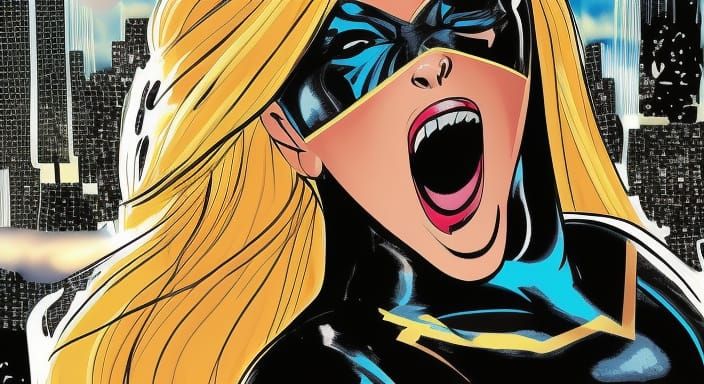Black Canary's Sonic Scream in Action Painting Style