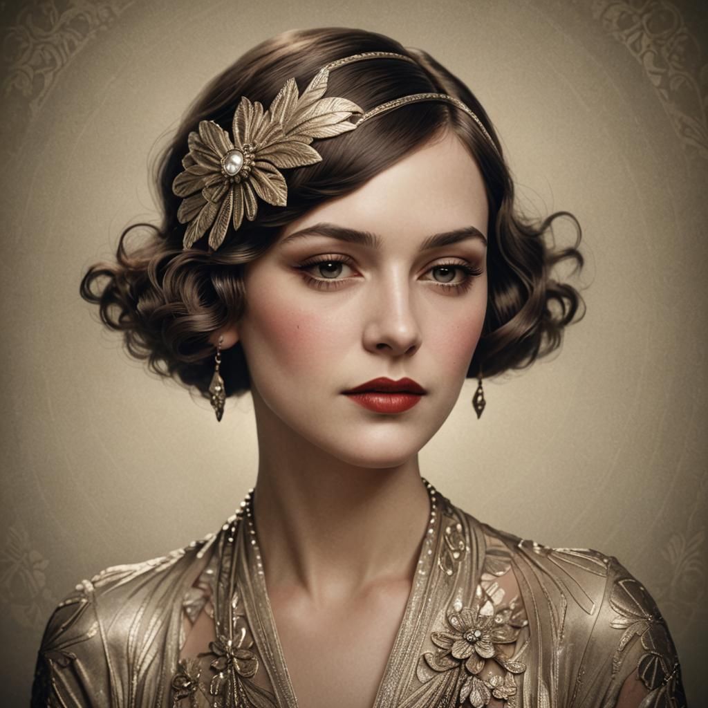 1920s Fashionable Woman Portrait with Dynamic Lighting