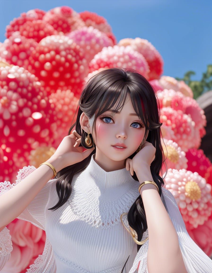 Photorealistic Anime Portrait of Japanese Idol in 8K