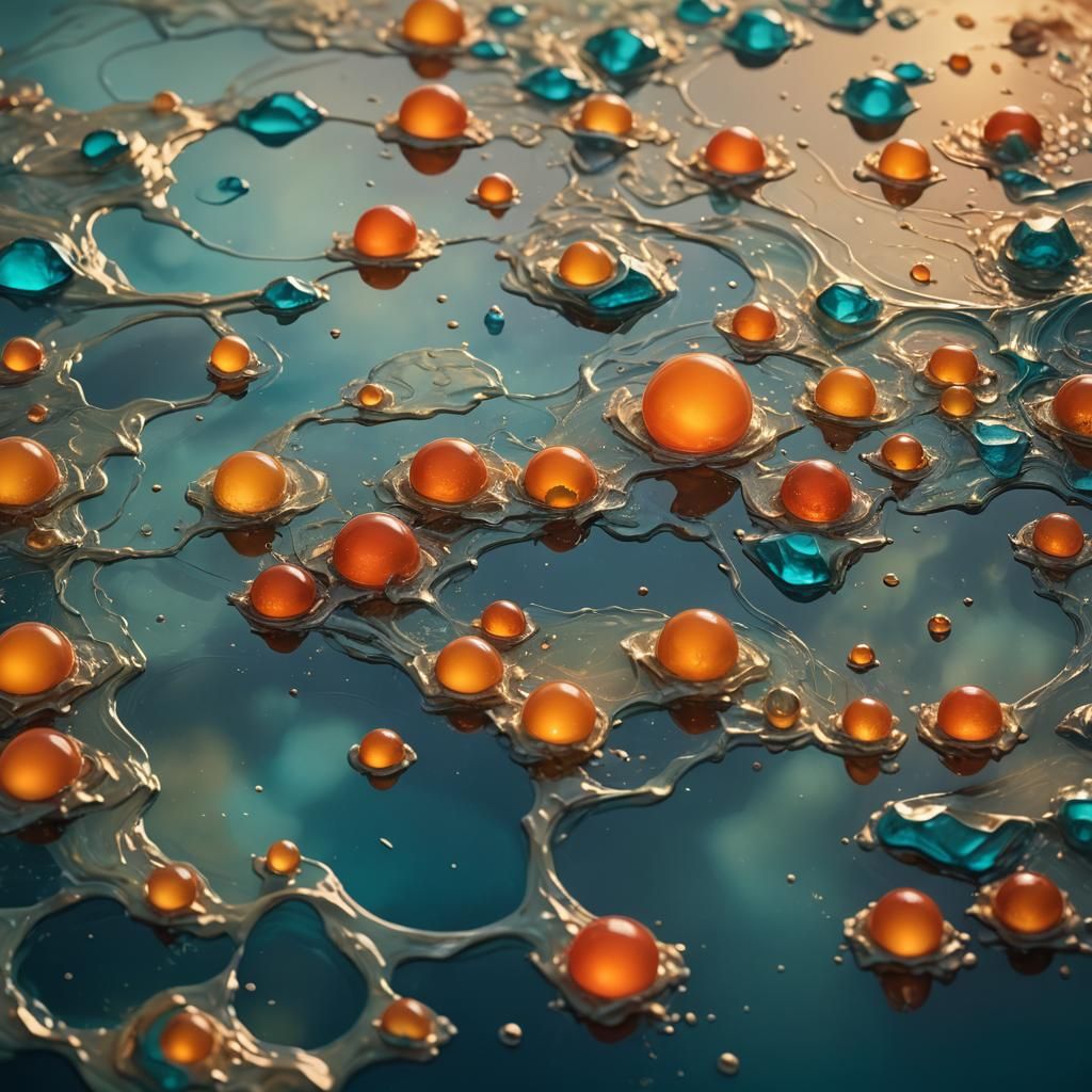 Wax Sculpture Floating on Water, Greg Rutkowski Style