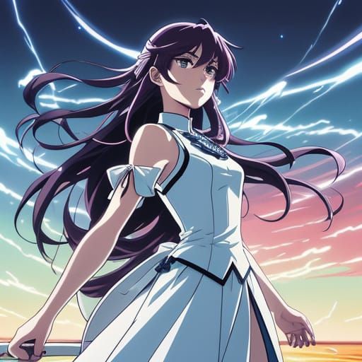 Ethereal Anime Goddess in Cel-Shaded Splendor