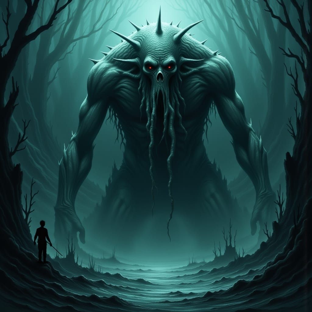 Cthulhu with Expressive Eyes in Gothic Art Style