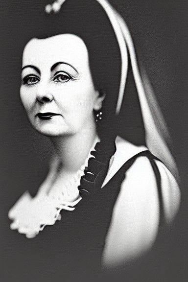 Elvira Portrait in Vintage Black and White Style