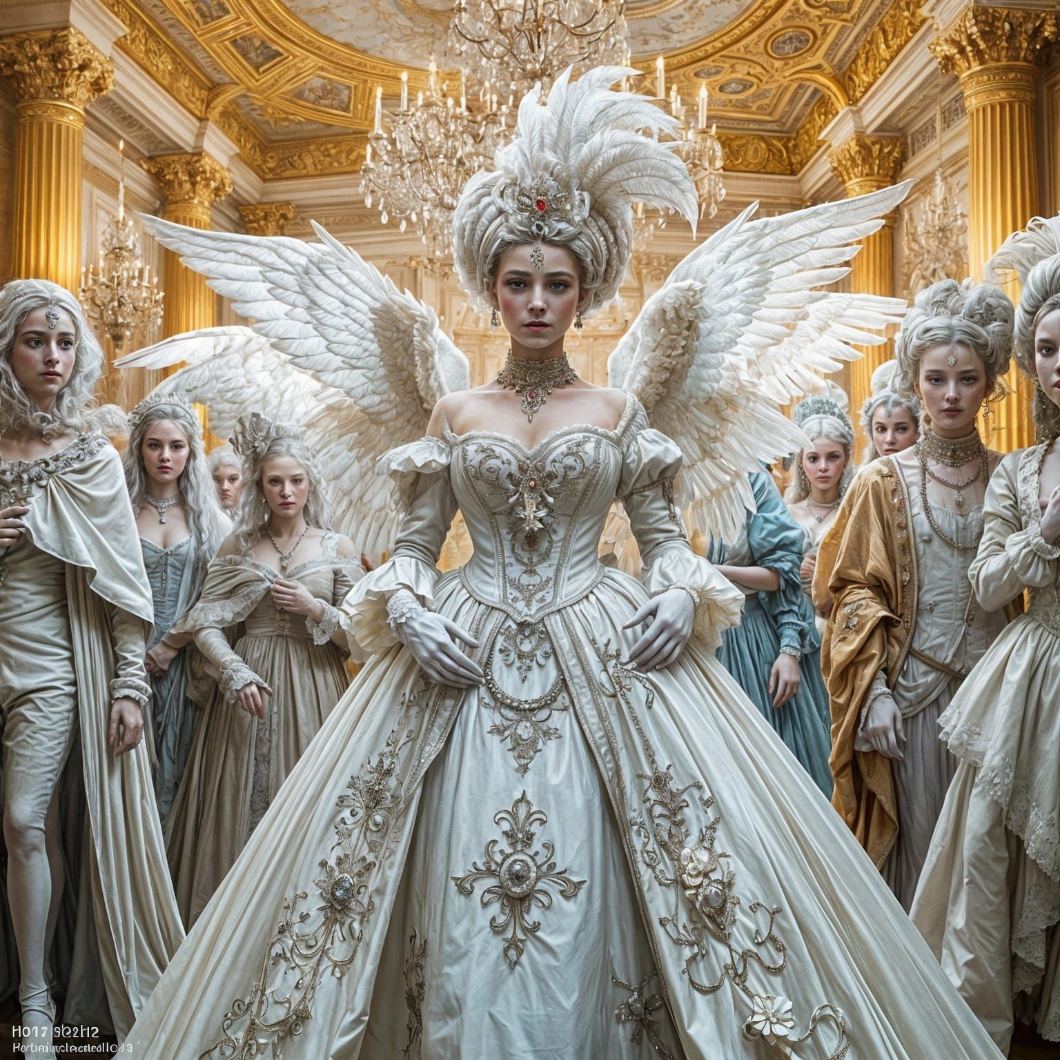 Regal Elegance at a Lavish Masquerade Ball