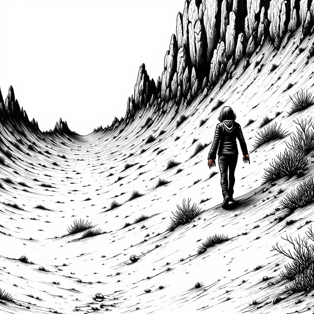 Warrior Falls Off Ledge in Desert Landscape