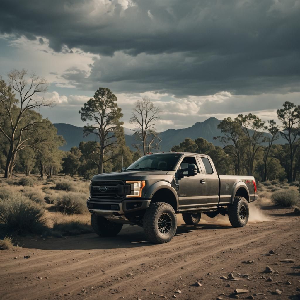 Ford F250 Truck Cinematic Film Still