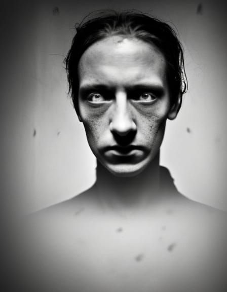 Lovecraftian Dungeon Corridor Portrait in Pale Light