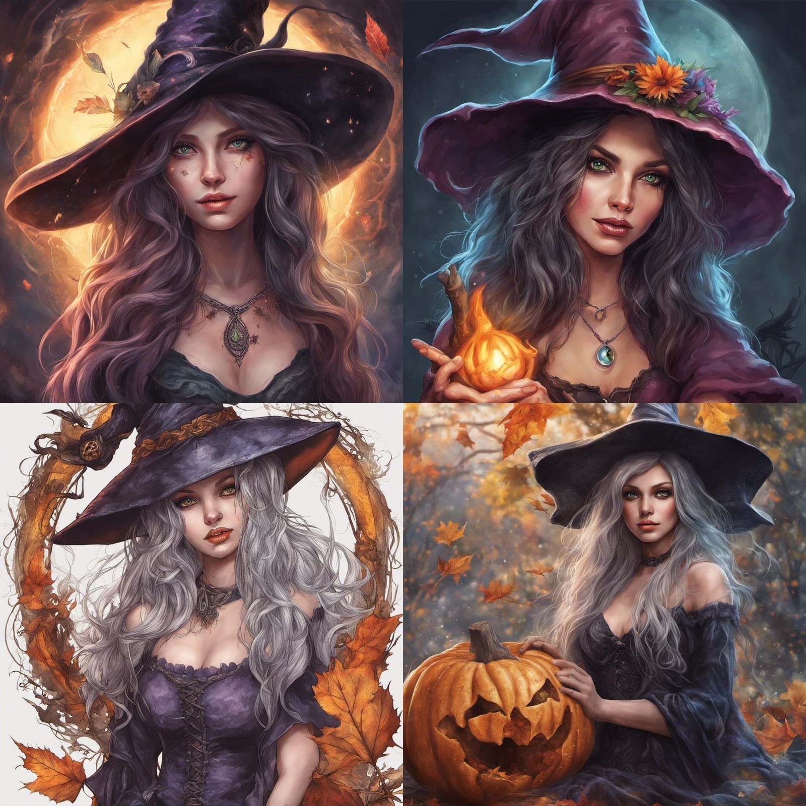 Vibrant and Detailed Portrait of a Beautiful Witch