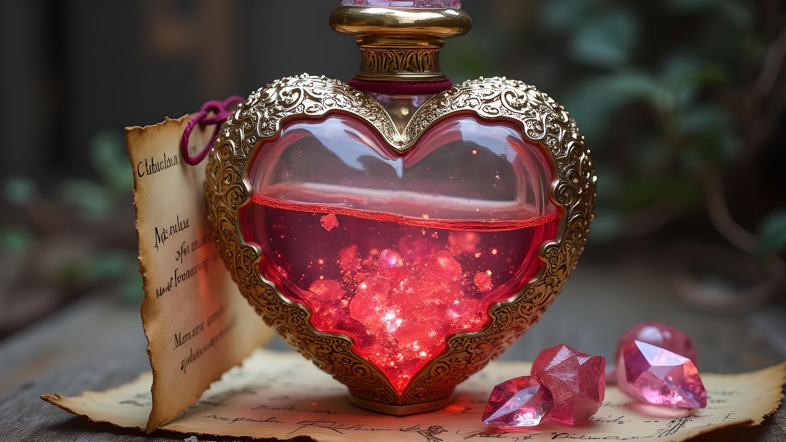 Enchanting Love Potion in Ornate Bottle