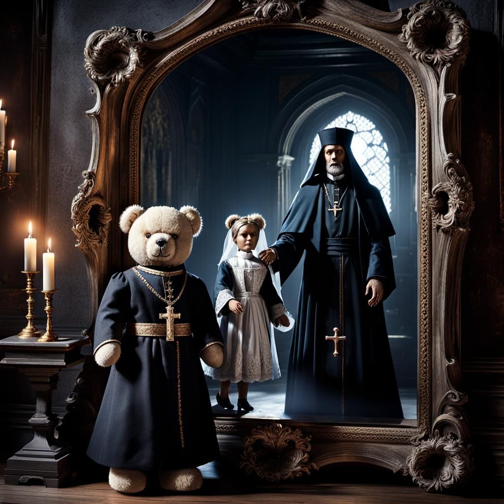 Creepy Doll's Infernal Wedding: Horror Concept Art