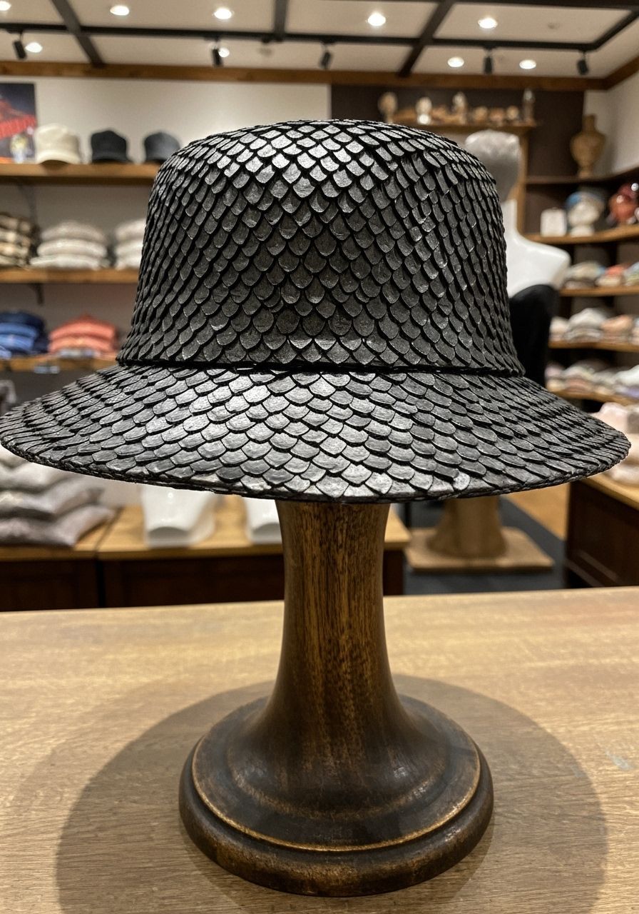 Unique Dragon Scale Hat Displayed in Shop