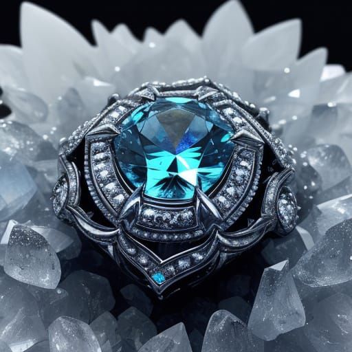 Surrealistic Diamond Necklace on Velvet in Hyperrealistic De...