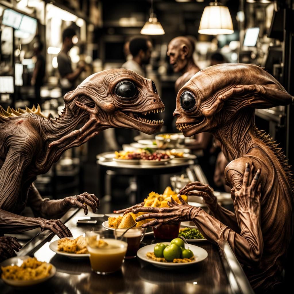 Photorealistic Aliens in Fashionable Clothing