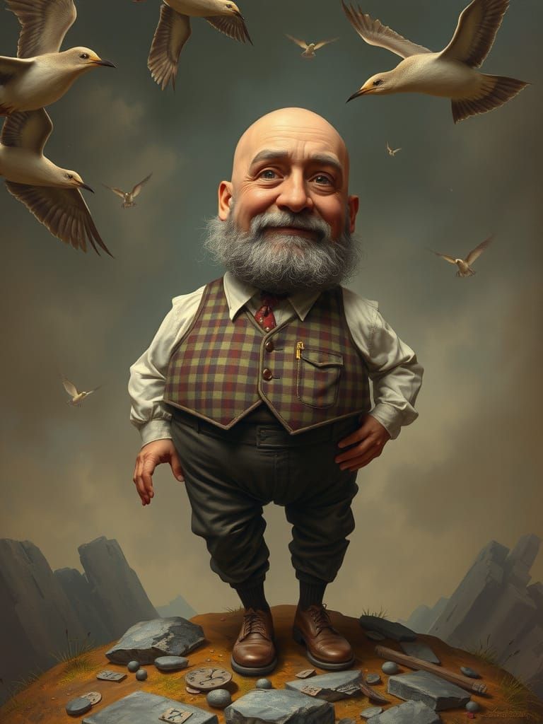 The Ovoid Gentleman in Realist Style