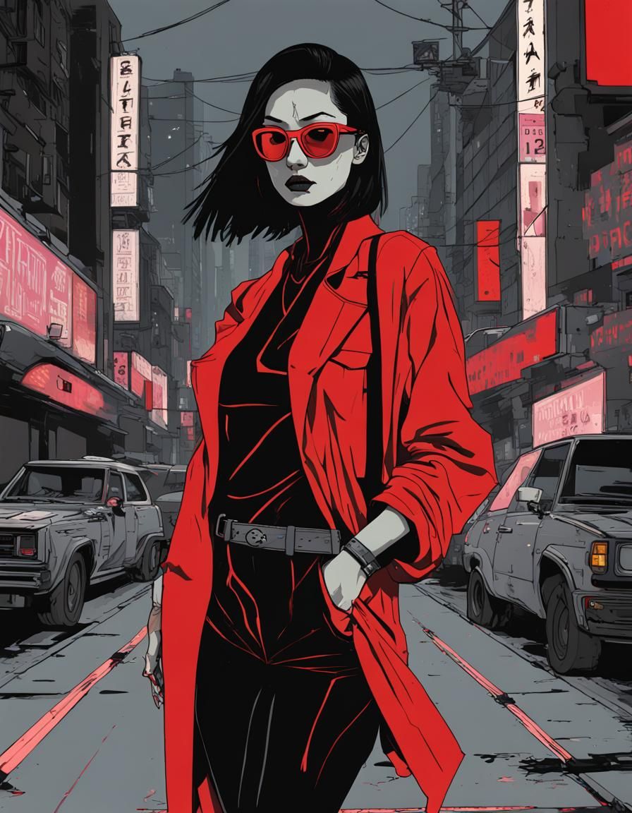 Cyberpunk Assassin Concept Art Illustration