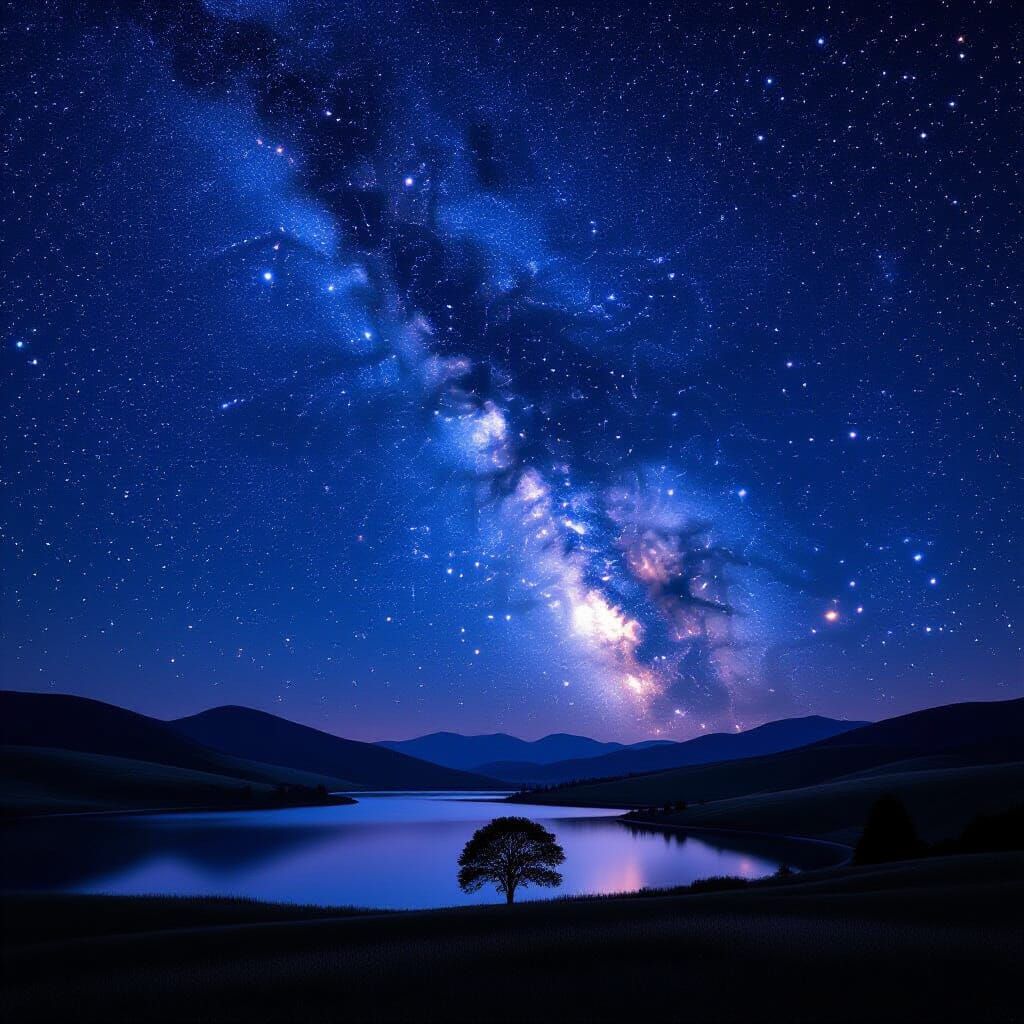 Shimmering Stars Under a Velvet Night Sky