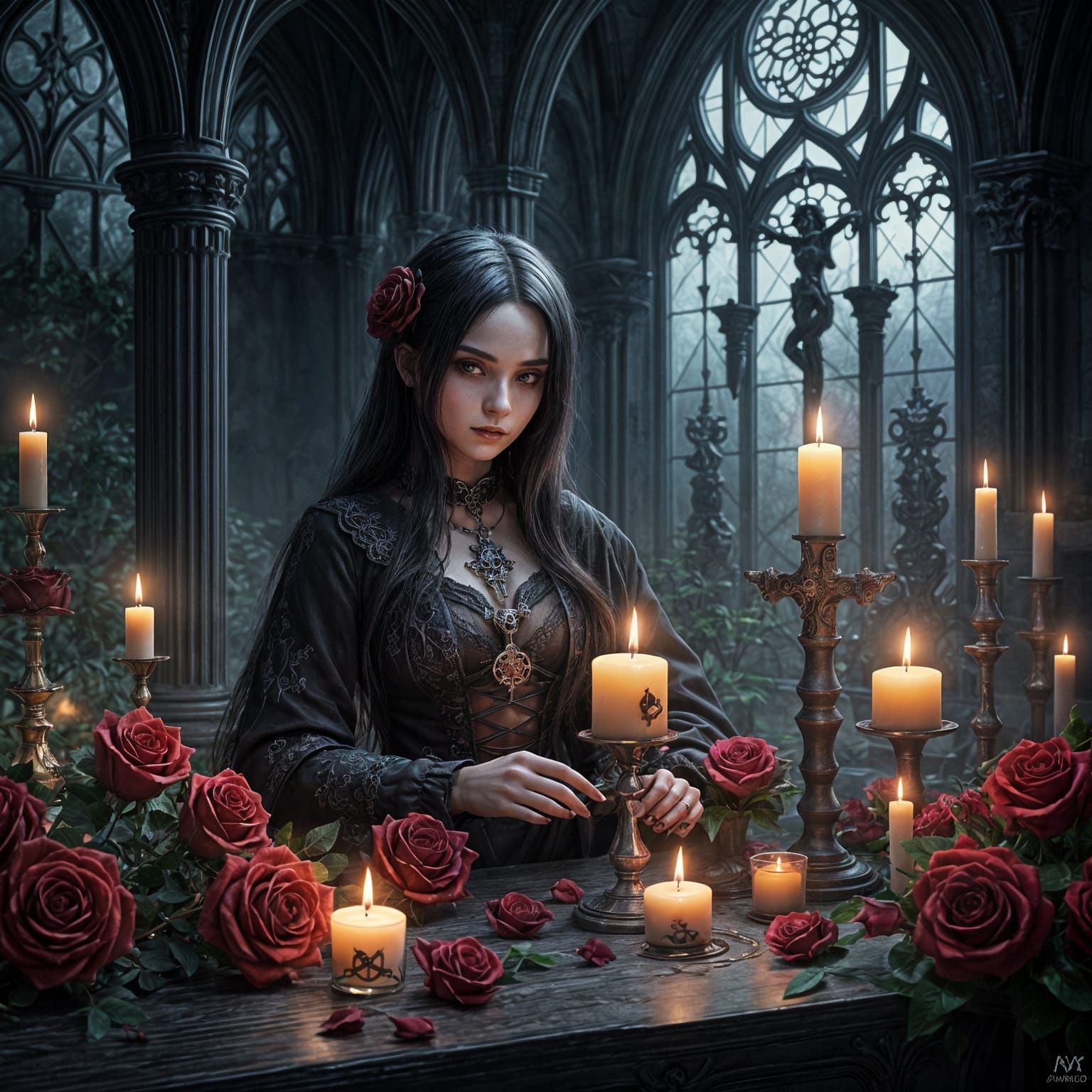 Gothic Women in Elegant, Intricate Style