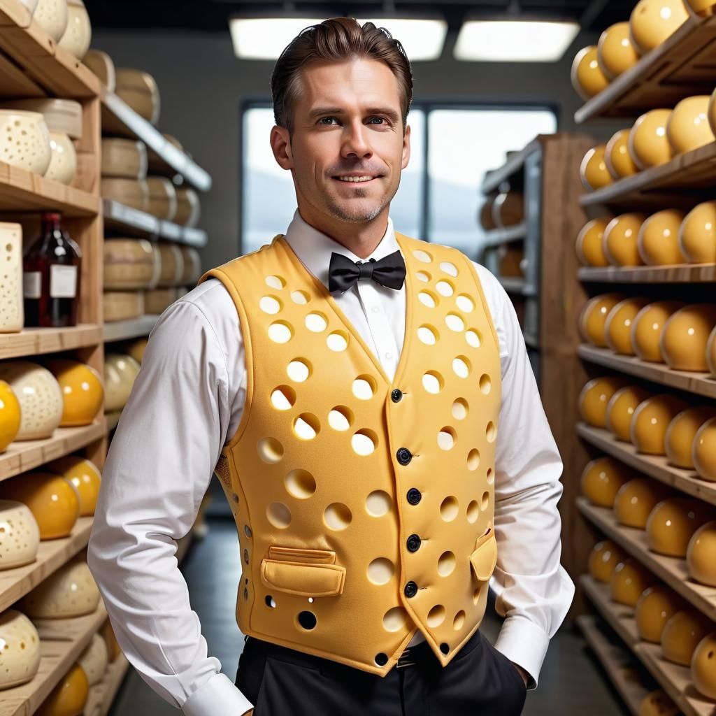Businessman in Swiss Cheese Vest