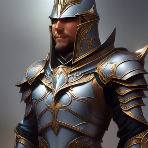 Detailed Medieval Knight Portrait with Castle Backdrop
