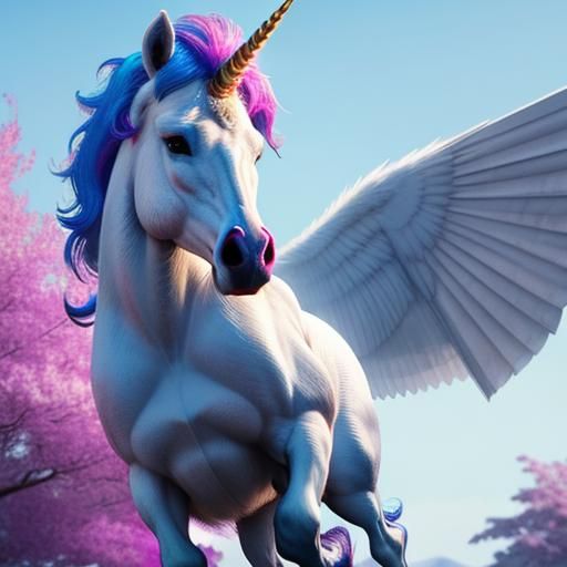 The sacred white cinematic Unicorn of Scotland  rearing up on his hind legs sharp details vibrant colors sharp focus rea...