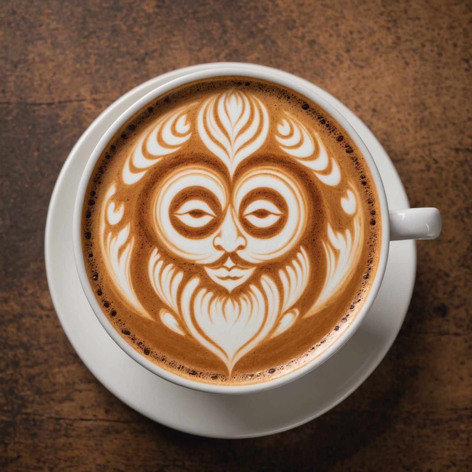 Shirtless Figure Latte Art Creation