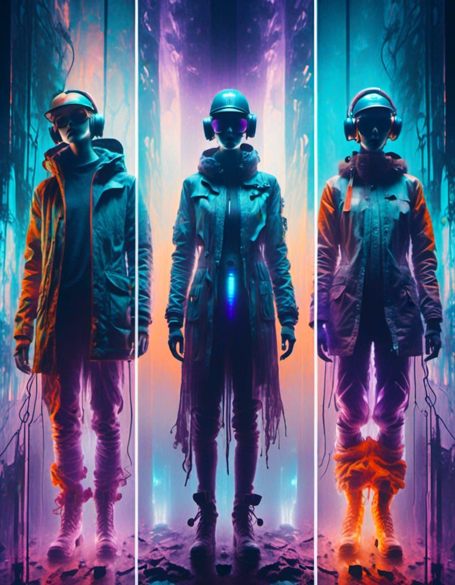 Dystopian Cyberpunk Wasteland in Four Seasons