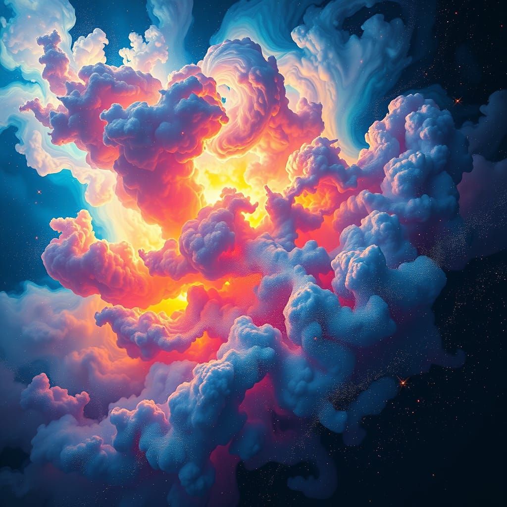 Kaleidoscopic Celestial Formation in Vibrant Colors