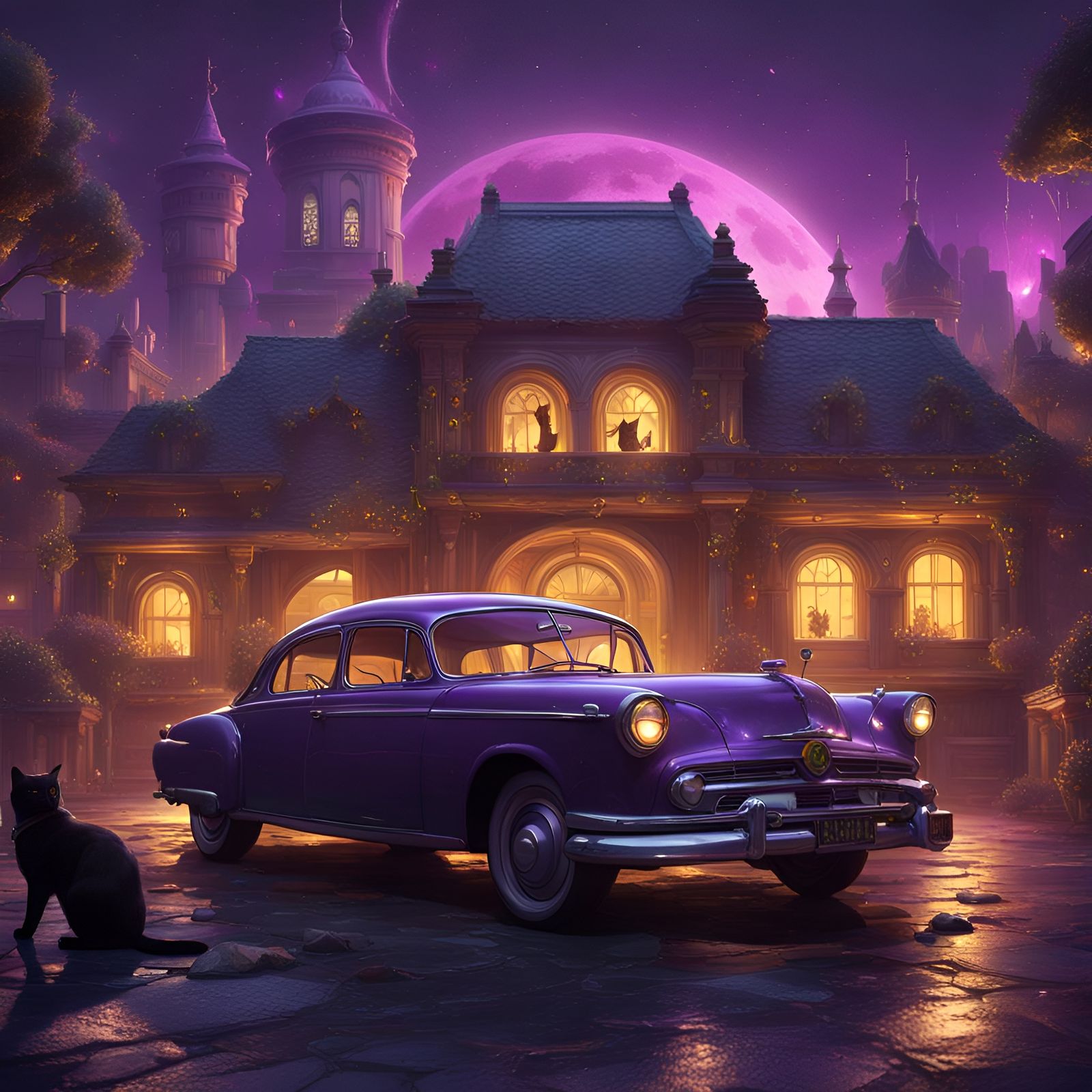 Surreal Car in Dark Fantasy Style