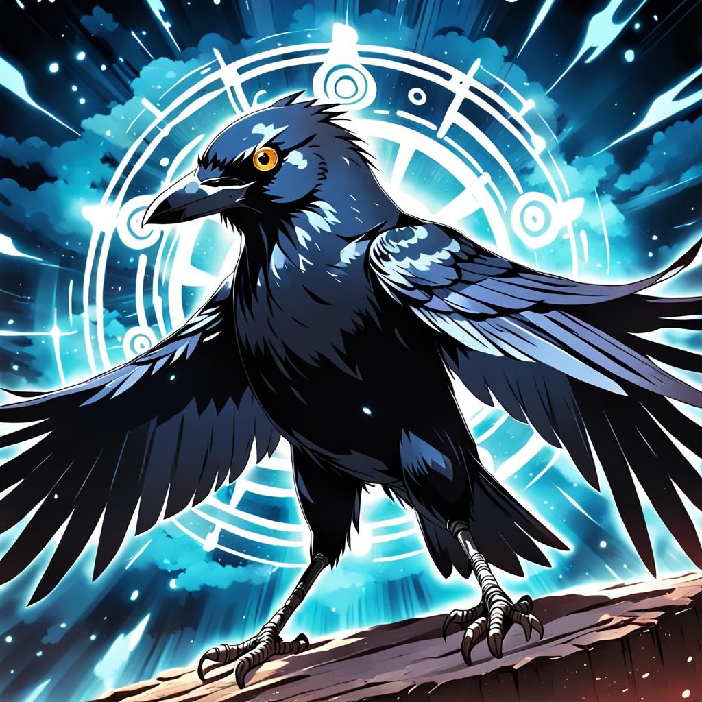 Magical Crow with Rinnegan Eyes: Anime Style