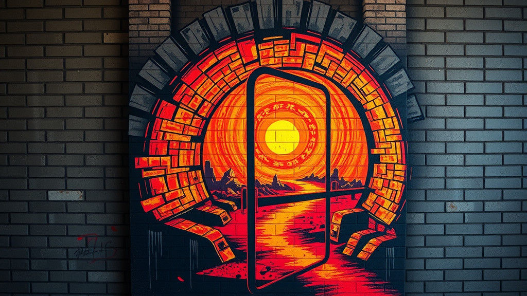 Graffiti Tunnel to Hell in Banksy Style