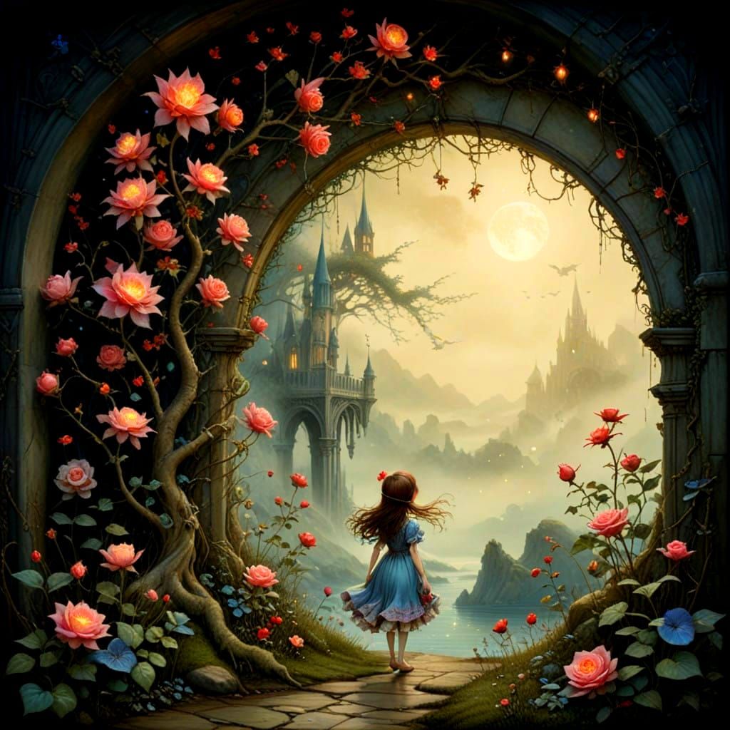 Mystical Rose Arch in Lunar Light
