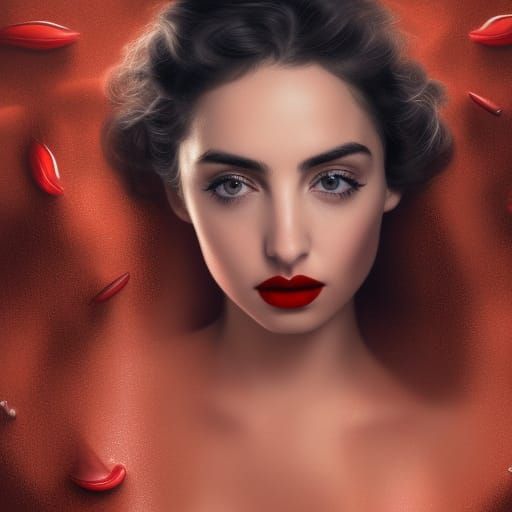 Beautiful Woman with Dark Hair: Fantasy Concept Art