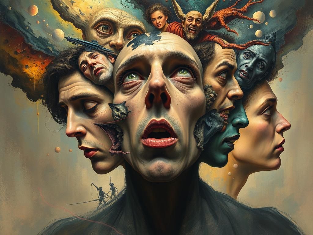 Surreal Dreamscape: A Fractured Mind in Abstract Expressioni...