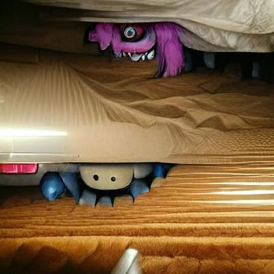 Scary Monster Hiding Under Bed