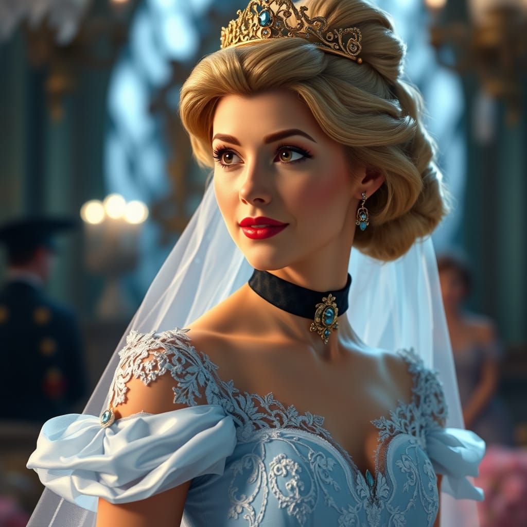 Cinderella in Blue Wedding Gown, Live-Action Style