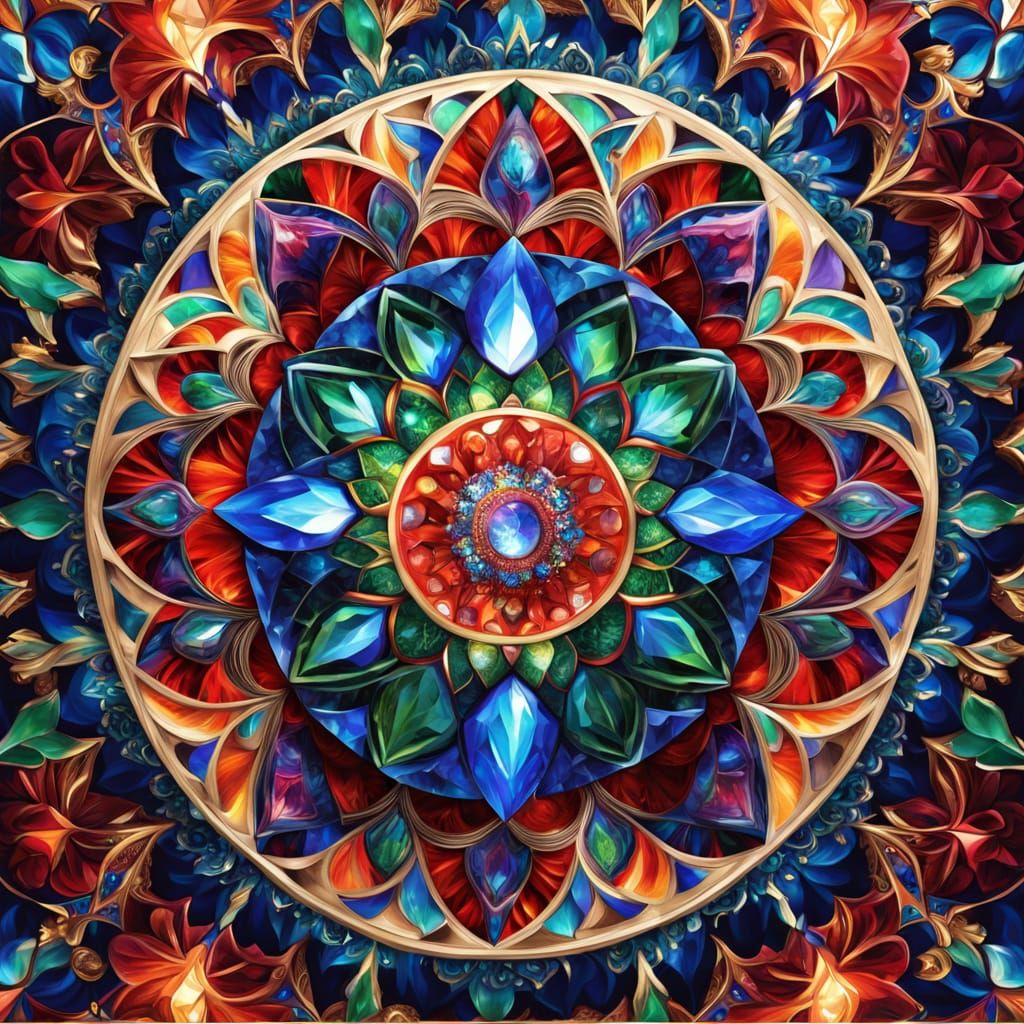 An explosion of mirrored patterns and shifting geometric sha...