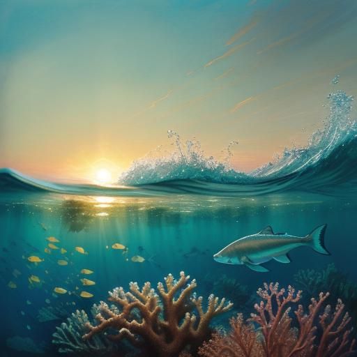 beautiful sunset underwater