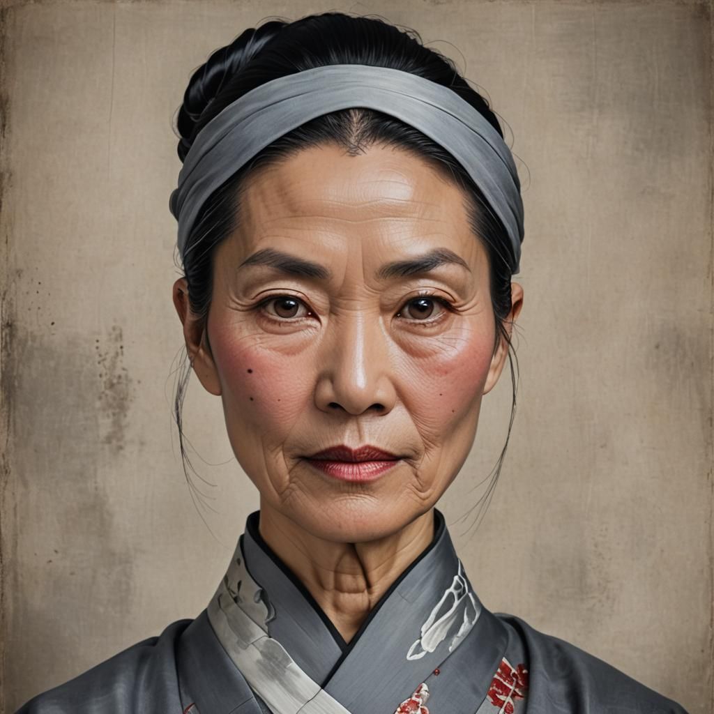 Elegant Portrait of Woman in Traditional Chinese Dress