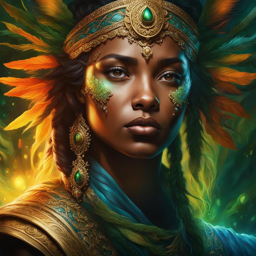 Hyperrealistic Moorglade Portrait with Volumetric Lighting