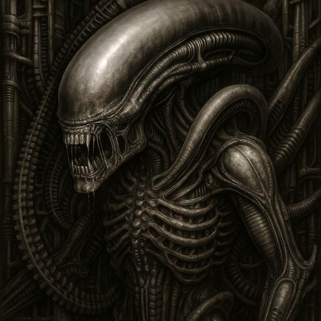 Surreal Alien Creature in Giger Style