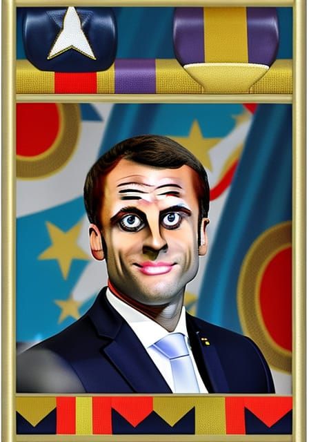 Portrait of French President Emmanuel Macron