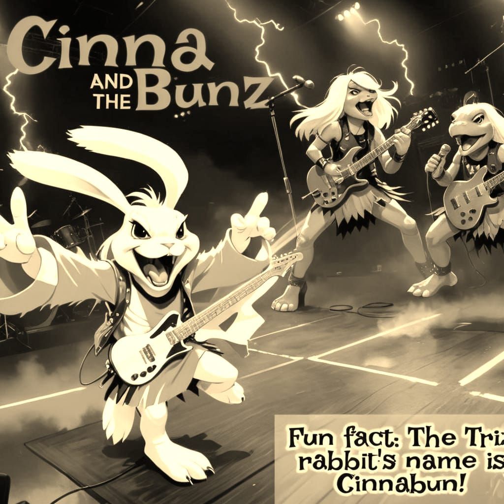Heavy Metal Rabbit Shreds on Stage with Female Turtle Backup...