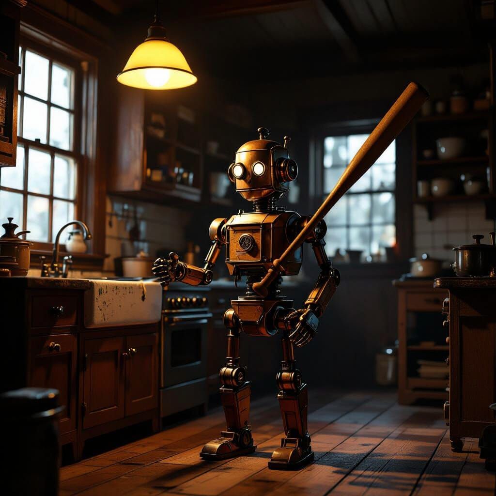 Wooden Automaton at Sahur: A Digital Painting