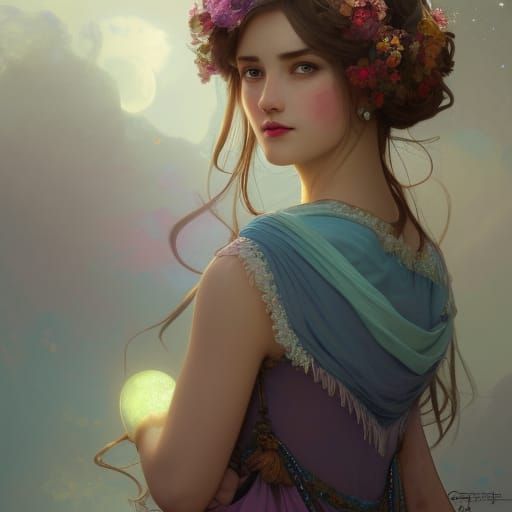 Attractive Princess Portrait with Dynamic Lighting