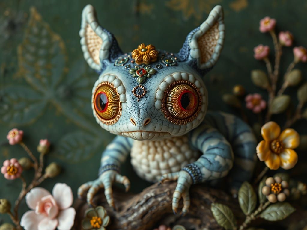 Artist-Laden Soutache Creature with Eyes