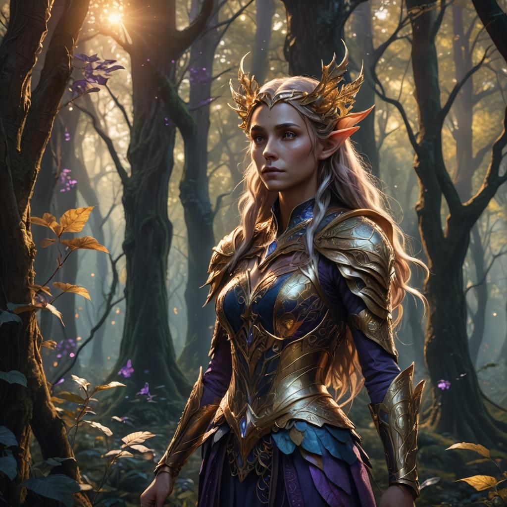 Enchanting Elf Queen in Haunted Forest