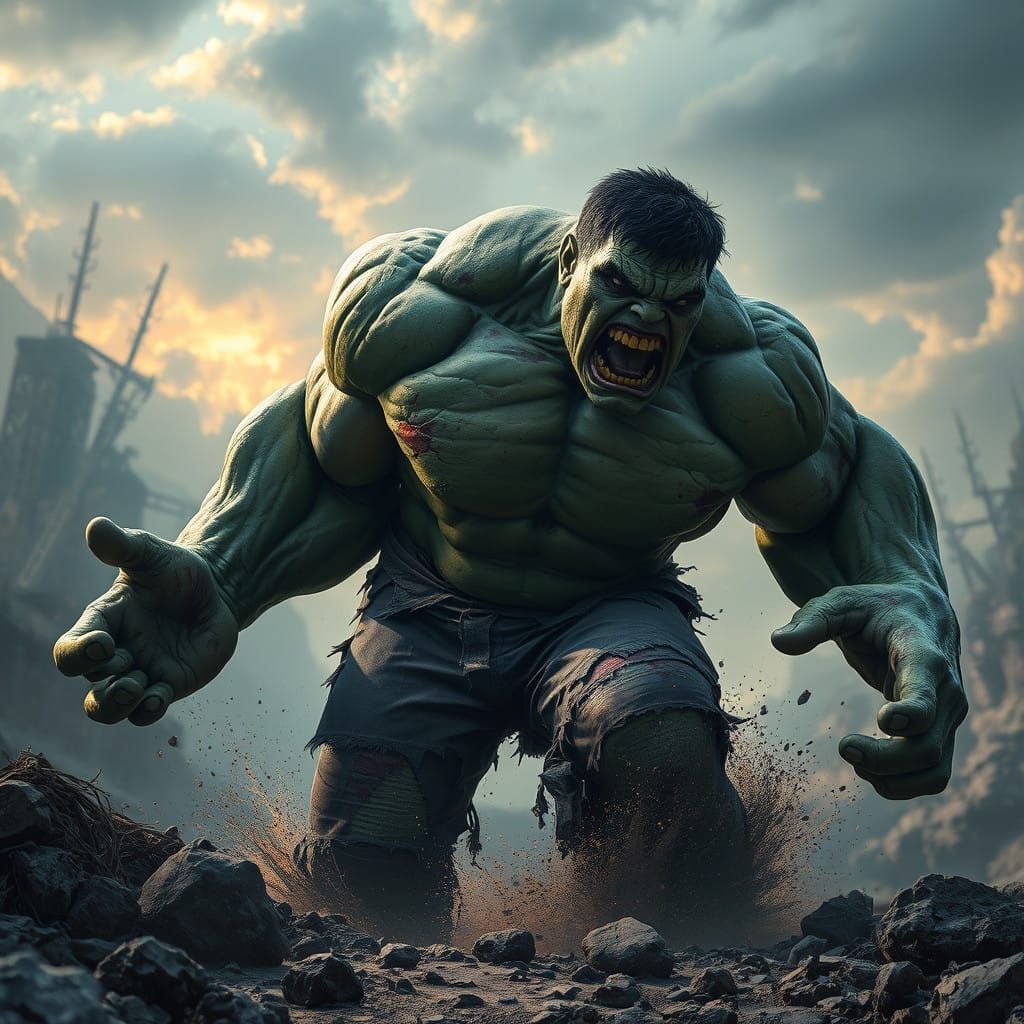 Rage-Filled Zombie Hulk Smashes Post-Apocalyptic Wasteland