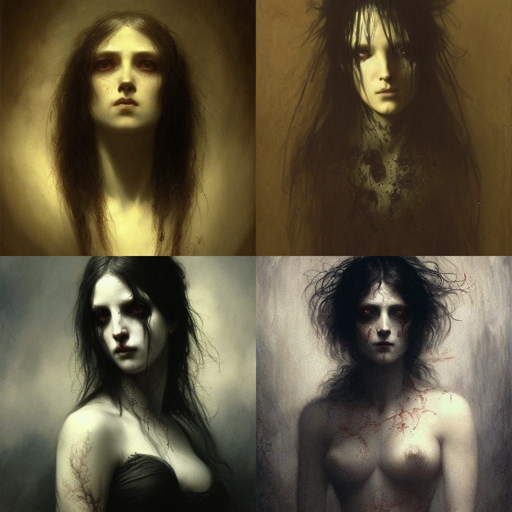 Gothic Woman Portrait in Horror Style
